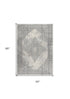 2' X 4' Gray Distressed Medallion Area Rug